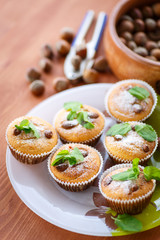 sweet curd cupcakes with hazelnuts