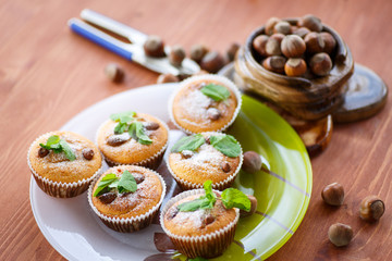 sweet curd cupcakes with hazelnuts