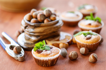 sweet curd cupcakes with hazelnuts