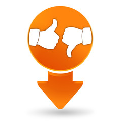 satisfait, pas satisfait sur signet orange