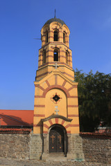 Clock tower of Sveta Nedelya church in Plovdiv, Bulgaria