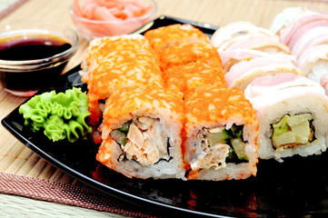 Japanese rolls with different fillings