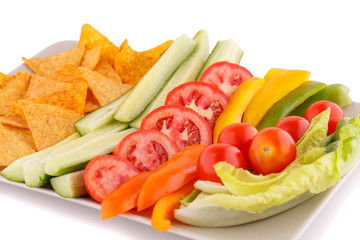 Nachos and vegetables
