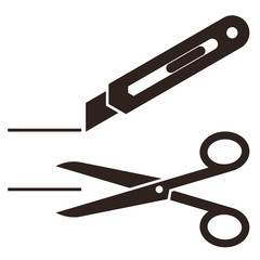 Cutter knife and Scissors symbol