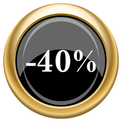 40 percent discount icon