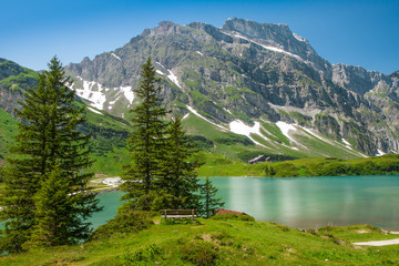 Truebsee lake in Swiss Alps, Engelberg, Central Switzerland