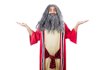 Old wizard isolated on the white background