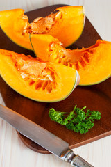 Pumpkin with pepper and parsley