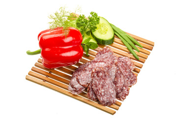 Fresh ripe salami