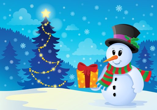 Christmas snowman theme image 1