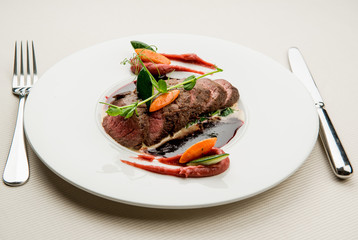 Beef steak with sauce