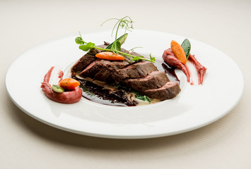 Beef steak with sauce