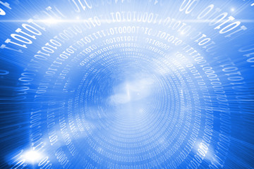 Shiny futuristic binary code spiral