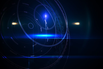 Fototapeta premium Futuristic black background with circles