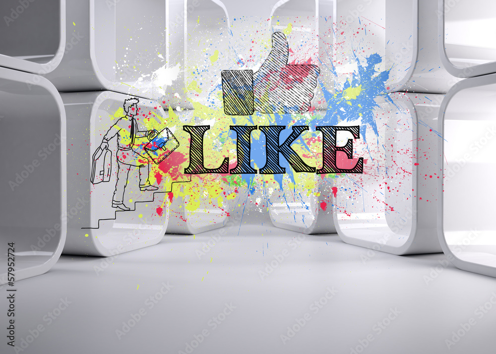 Poster like written over color splashes