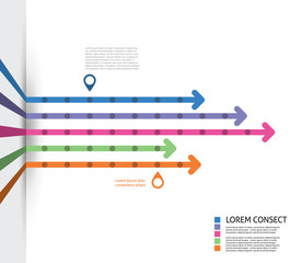 Colorful Flat Arrow Timeline Template - EPS10 Vector Illustratio