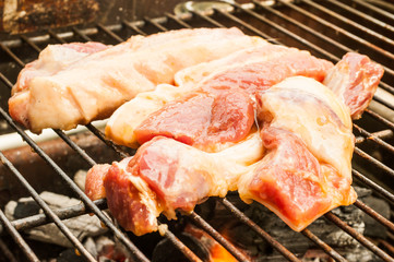 Roasted pork  on Stove.