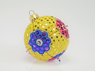 hand-finished Christmas ball of many colors