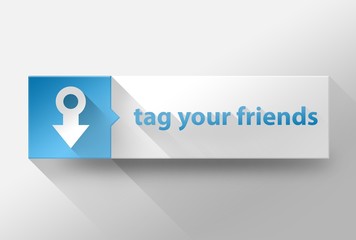 3d Tag your friends on map flat design, illustration