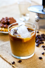 Ice coffee with milk