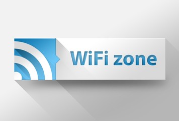 3d WIFI Internet zone flat design, illustration