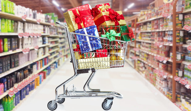 Shopping cart with gifts