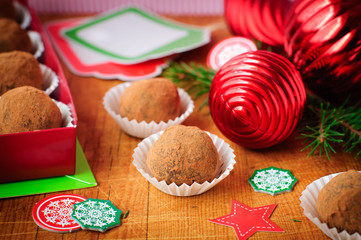 Christmas Chocolate Truffles in a Gift Box