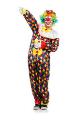 Funny clown isolated on white