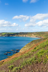 Cornish coast at Kenneggy Sand near Pra Cornwall