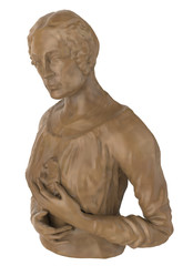 Fototapeta na wymiar woman bust on a white background