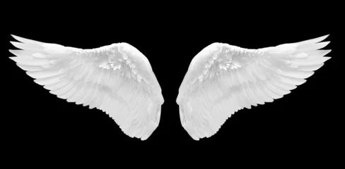 Deurstickers witte vleugel geïsoleerd © vichly4thai