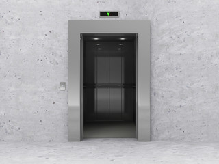 Modern Elevator with Open Doors