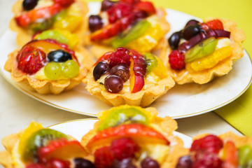 Tasty sweets in the plate