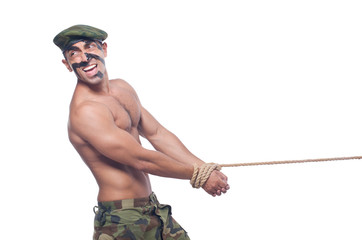 Soldier isolated on the white background