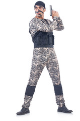 Soldier isolated on the white background