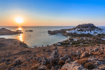 sunrise in the Lindos