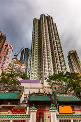 Man Mo Temple Apartment Buildings Hong Kong China