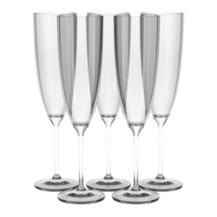 empty champagne glasses isolated on white background