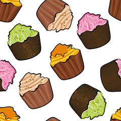 seamless cupcake pattern