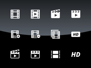 Video icons on black background.