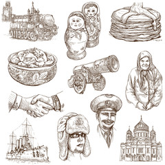 Russia (set no.1) - Full sized hand drawn illustrations.