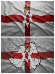 Northern Ireland flag and map collage