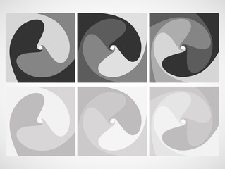 Vector gray scheme, spiral design elements