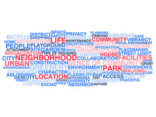 Urban neighborhood life. Word cloud concept - 57967310