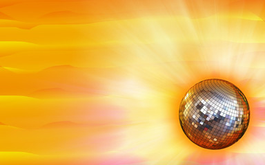 Golden disco mirror ball