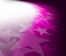 Background with lighting effect and stars. Vector illustration.