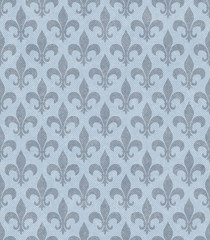 Blue Fleur De Lis Textured Fabric Background