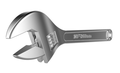 Adjustable wrench isolated on white background