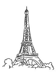 Fototapeta premium Eiffel tower in Paris, France