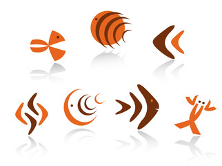 Underwater animals symbols